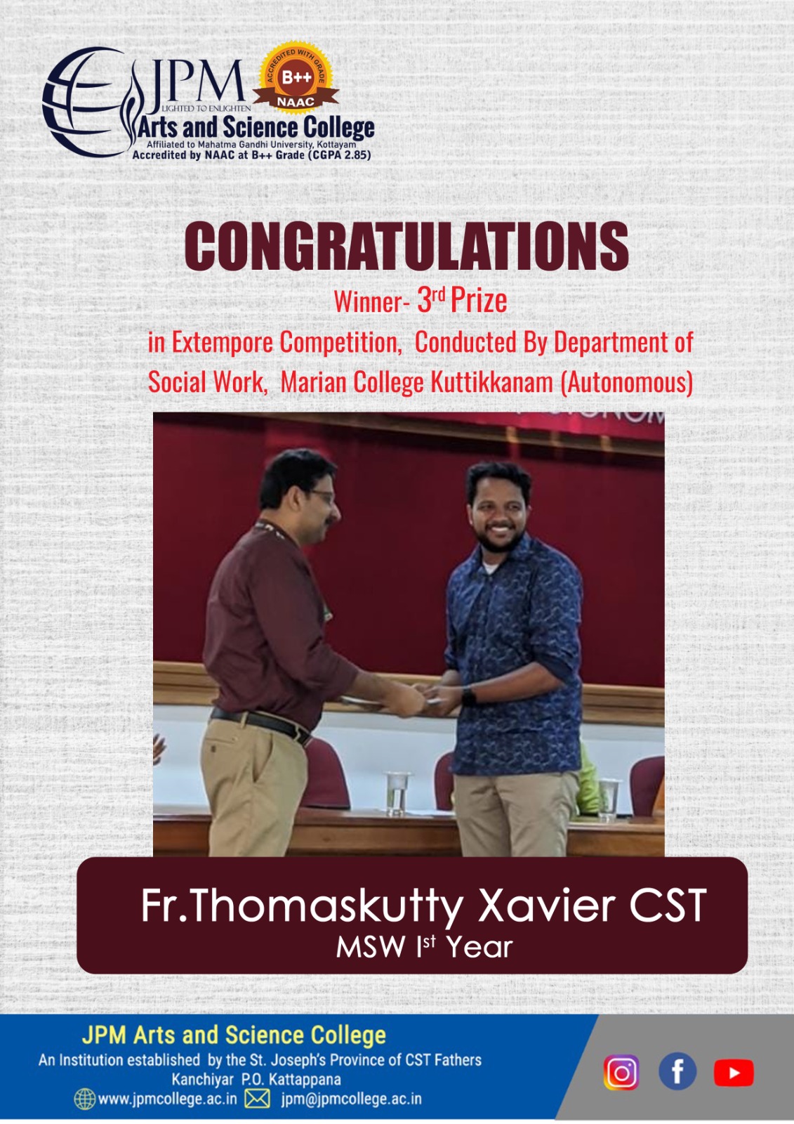 Congratulations dear Fr. Thomaskutty Xavier